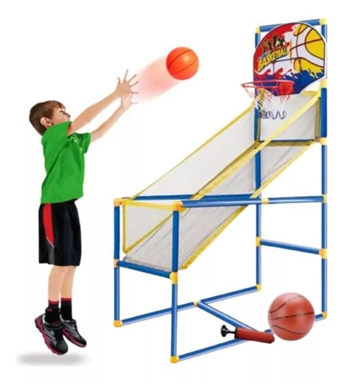 Imagem de Brinquedo Kit Completo Cesta De Basquete Infantil Aro Bola