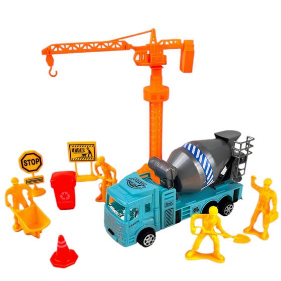 Imagem de Brinquedo Kit Construção Obra Construtor Caminhão Guindaste