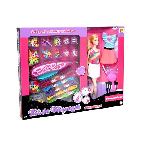 Imagem de Brinquedo Kit de Miçangas com Boneca e Acessórios - DM Toys