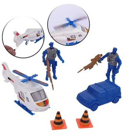 Imagem de Brinquedo KIT Helicóptero e Frota 7 Peças Super Policial   - 56475