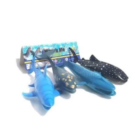 Imagem de Brinquedo kit Peixe baleia do oceano de borracha