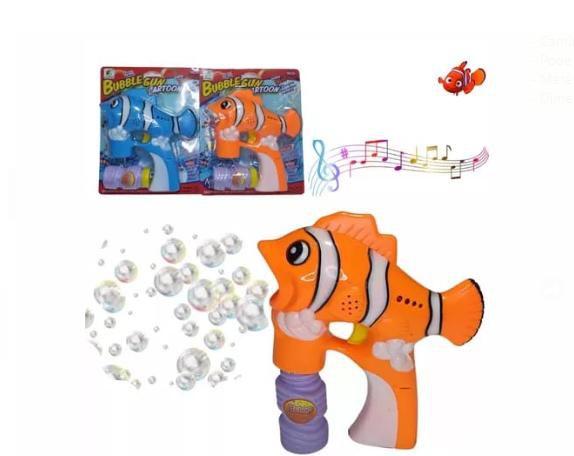 Imagem de Brinquedo Lança Bolhas De Sabão Peixe Palhaço Nemo Laranja C/ 2 Refis