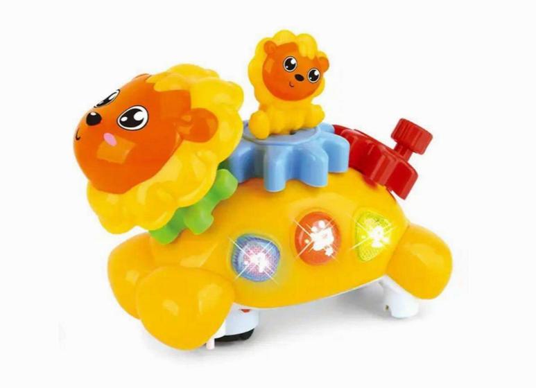 Imagem de Brinquedo Leãozinho Musical Divertido Amarelo - Frog Toys