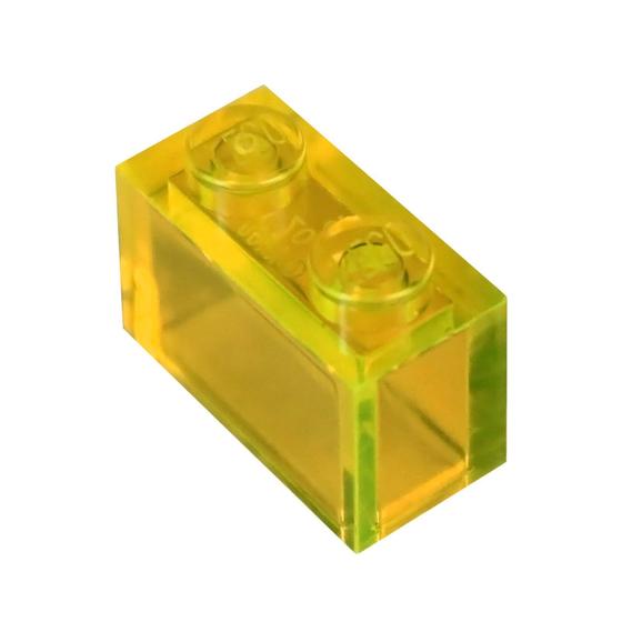 Imagem de Brinquedo LEGO: Tijolo Amarelo Transparente 1x2 x20