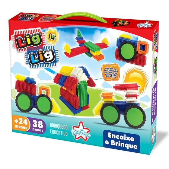 Imagem de Brinquedo Lig Lig Jr 38 Peças Para Encaixar E Brincar Big Star +24 Meses