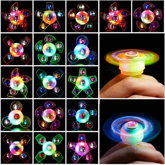 Imagem de Brinquedo Light Up Ring Mikulala - Pacote com 24 Fidget Spinners LED