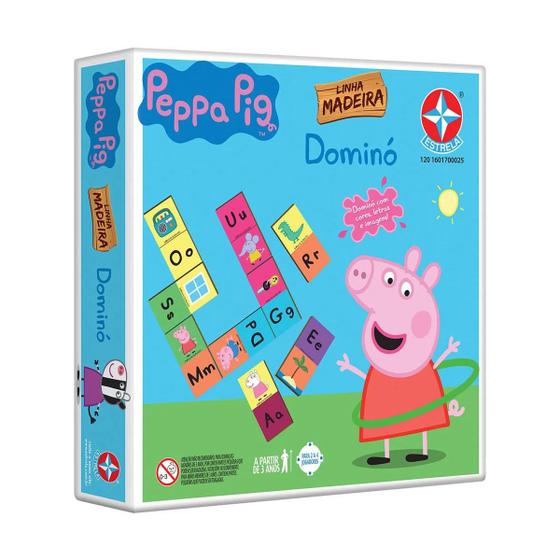 Brinquedo Linha Madeira Dominó da Peppa Pig e Amigos Estrela