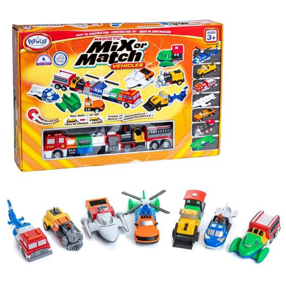 Imagem de Brinquedo magnético POPULAR PLAYTHINGS Mix or Match Vehicles Orange