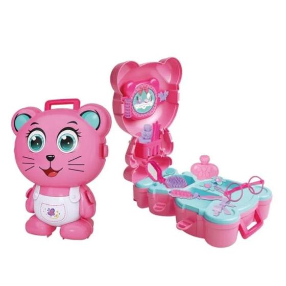 Imagem de Brinquedo Maleta Ferramentas Vira Mochila Tigrinho Rosa