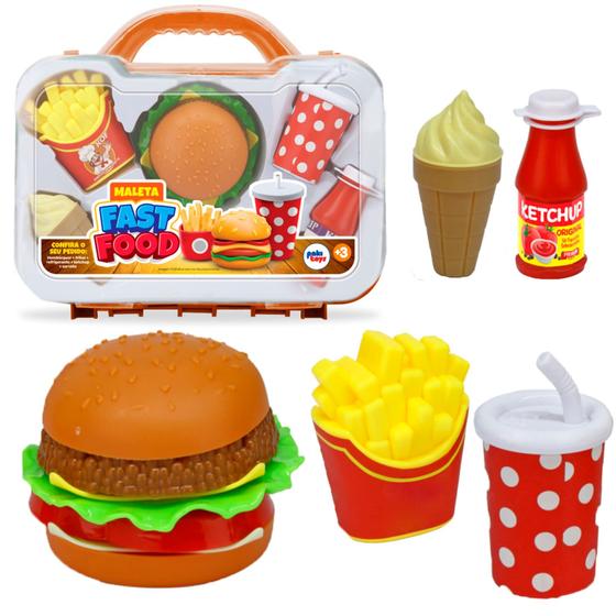 Imagem de Brinquedo Maleta Infantil Fast Food Comida Lanche Paki Toys