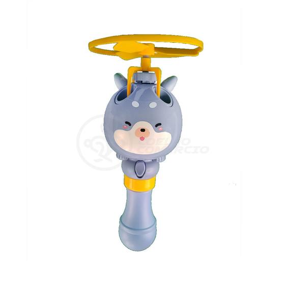 Imagem de Brinquedo Máquina Bolhas Bubble Toy Soaring Voador Crianças Haste Desenhos Gato Chines Azul 10