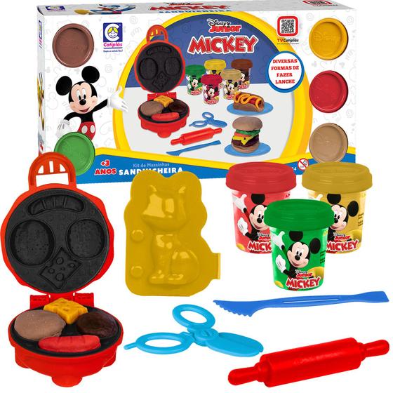 Imagem de Brinquedo Massinha Sanduicheira Do Mickey Disney Conjunto Com Massa E Acessórios Moldes - Cotiplás