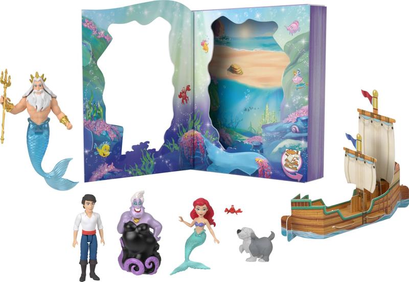 Imagem de Brinquedo Mattel Disney Princesas Ariel - Sereia com 6 Bonecos