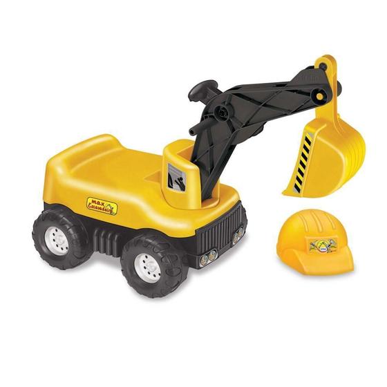 Imagem de Brinquedo Max Escavadeira Com Capacete Tilin Amarelo - 0428