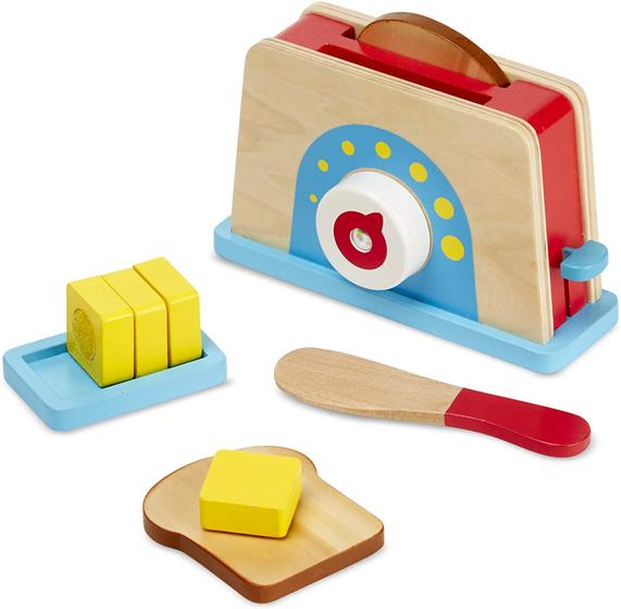 Imagem de Brinquedo Melissa & Doug Torradeira Pão e Manteiga (9 pcs) - Madeira e Acessórios Cozinha