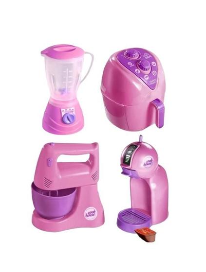 Imagem de Brinquedo Menina Airfryer Batedeira Cafeteira Liquidificador