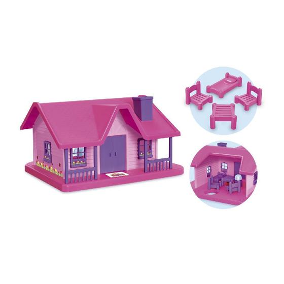 Imagem de Brinquedo Menina Casinha Infantil De Boneca Com Móveis Usual Brinquedos