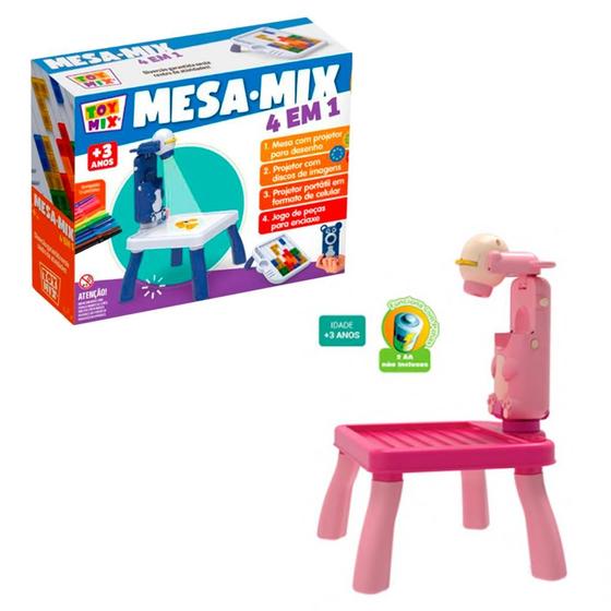 Imagem de Brinquedo Mesa Mix 4 em 1 Rosa Urso - Toy Mix