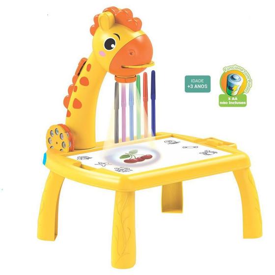 Imagem de Brinquedo Mesa Mix Girafa Amarela Projetor Pintura Desenho
