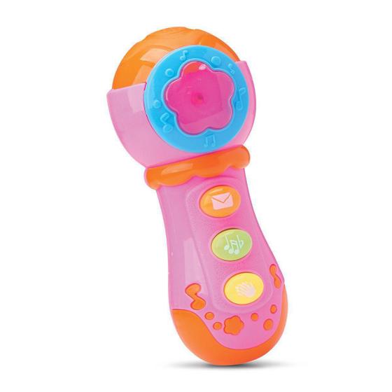 Imagem de Brinquedo microfone bebê musical com sons e luzes - kitstar