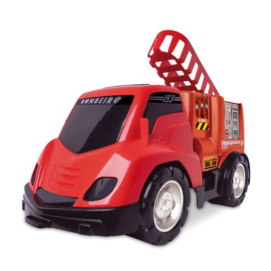Imagem de Brinquedo Mini Caminhao Dos Bombeiros Vermelho Samba Toys
