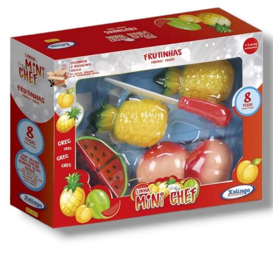 Imagem de Brinquedo Mini Chef Infantil Comidinha Frutas Verduras ou Legumes Com tiras autocolantes - Xalingo