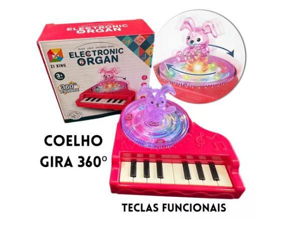 Imagem de Brinquedo Mini Teclado Piano Musical Infantil Bate E Volta Luz E Som