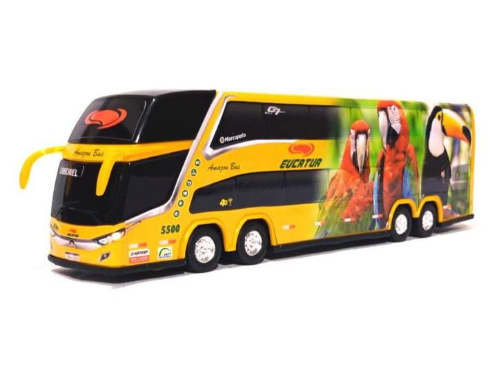 Imagem de Brinquedo Miniatura Ônibus Eucatur Amarelo 1800 Dd 30Cm