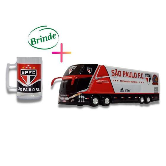 Imagem de Brinquedo Miniatura Ônibus São Paulo Fc Com A Caneca