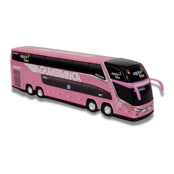 Imagem de Brinquedo Miniatura Ônibus Viação Aguia Branca Rosa Dd