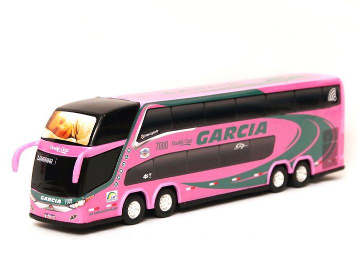 Imagem de Brinquedo Miniatura Ônibus Viação Garcia Rosa 30cm