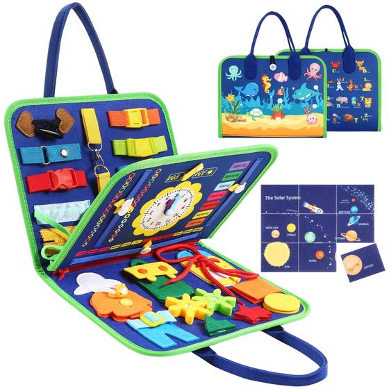 Imagem de Brinquedo Montessori Busy Board khlerox para crianças com 26 animais