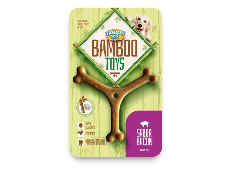 Imagem de Brinquedo Mordedor Cães Truqys Osso Bamboo Bacon Y Pequeno - TRUQYS PETS