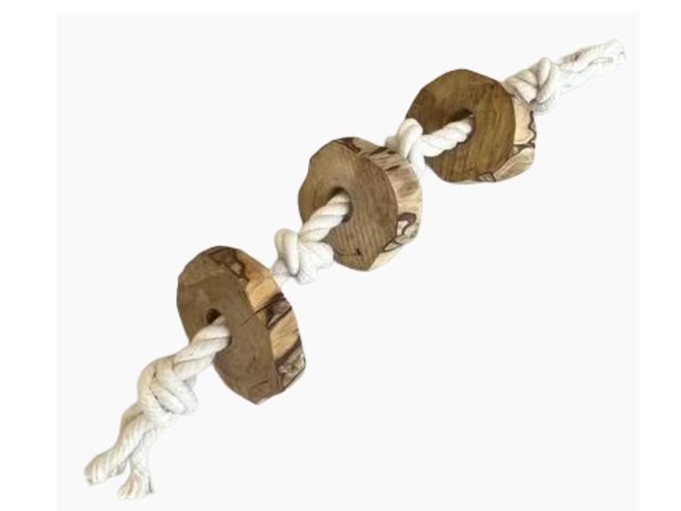 Imagem de Brinquedo Mordedor Corda Wood Sustentável Sabor Coco Para Cachorro de Grande e Médio Porte