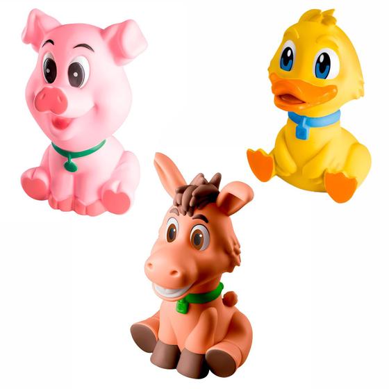 Brinquedo Mordedor Farm Baby Infantil Bonecos Em Vinil Para Bebês Menina Menino - Cometa