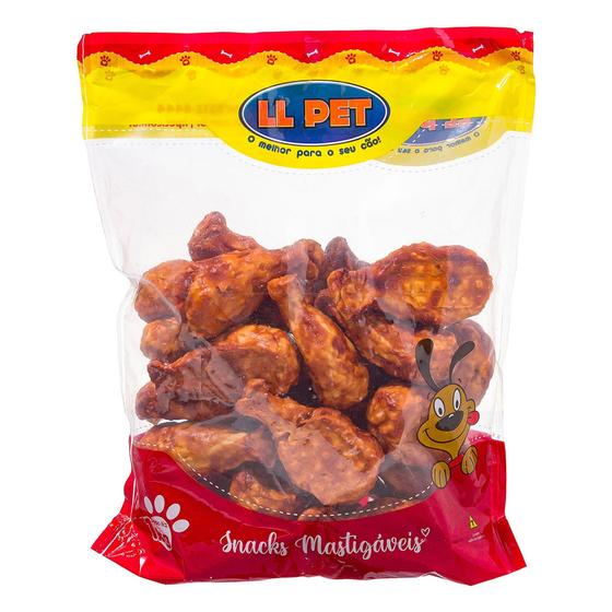 Imagem de Brinquedo mordedor petisco snacks osso pet coxa de frango para cães ou cachorro de todas raças e tamanhos crocante e palatavel pacote 1kg 