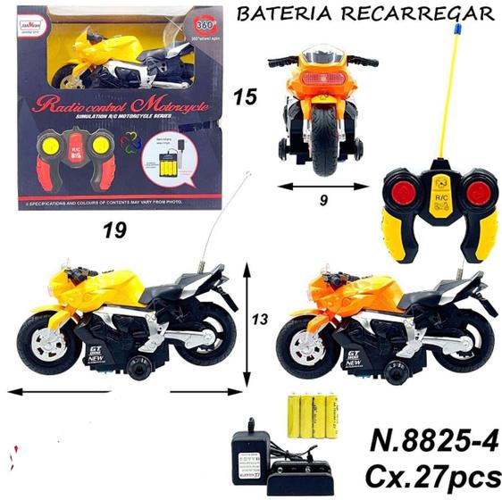 Imagem de Brinquedo Moto Controle Remoto Com Som E Luz com bateria