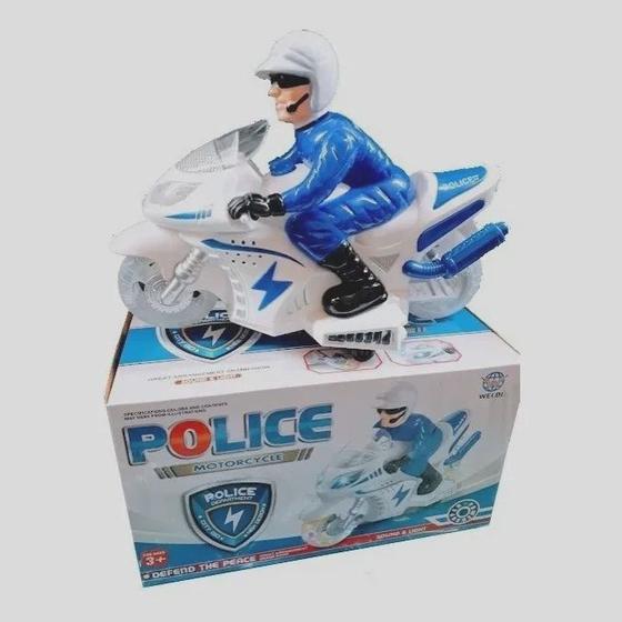 Imagem de Brinquedo Moto Policial com Luz e Som Bate e Volta.