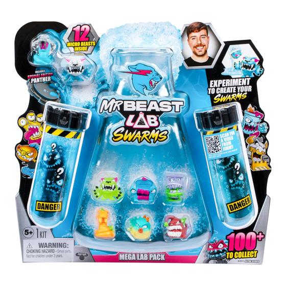 Imagem de Brinquedo MrBeast Lab Swarms Mega Lab - Pacote com 12 Vipermites com Água