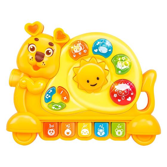 Imagem de Brinquedo Musical Infantil DM Toys Teclado Cachorro Au Au Feliz Com Som E Luz