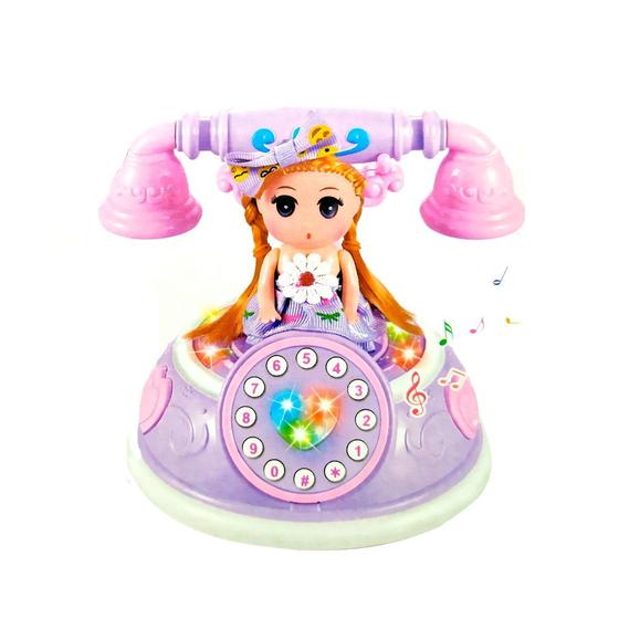 Imagem de Brinquedo Musical infantil Telefone com Luzes e Sons para Meninas