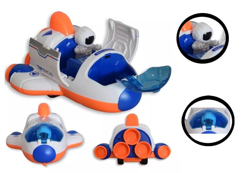 Imagem de Brinquedo Nave Foguete C Astronauta Missão Espacial Fricção