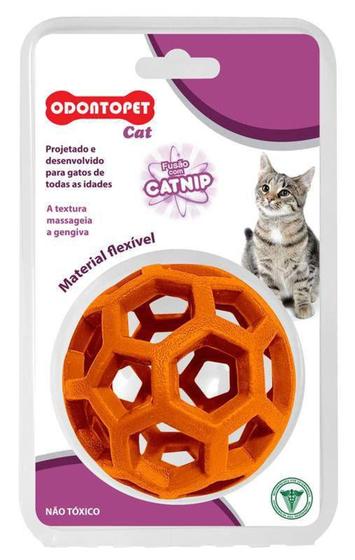 Imagem de Brinquedo Odontopet Cat Bola laranja - Fusão com Catnip no material