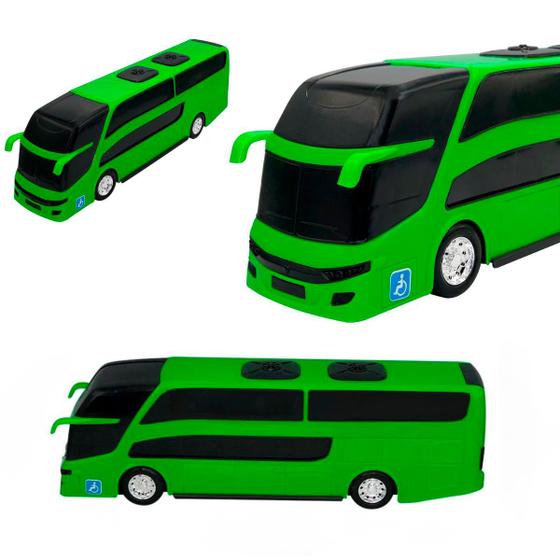 Imagem de Brinquedo Ônibus de Viagem Infantil Buzão 2 Andares Verde