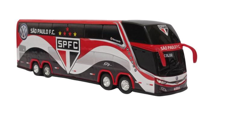 Brinquedo Ônibus Miniatura Spfc 2 Andares - Ertl Imagem de Brinquedo Ônibus Miniatura Spfc 2 Andares