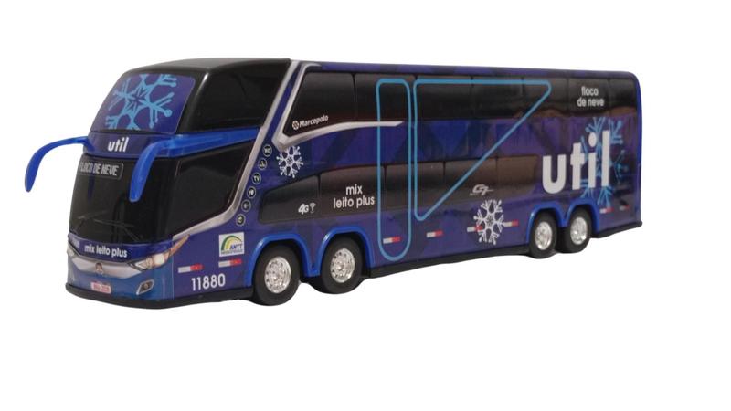 Imagem de Brinquedo Ônibus Miniatura Util 2 Andares 30Cm