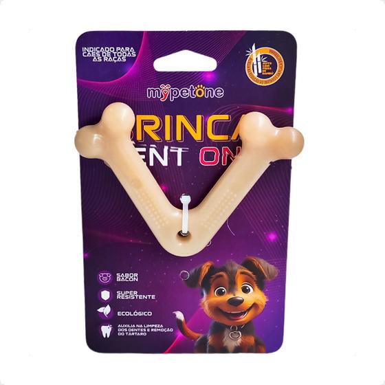 Imagem de Brinquedo Osso Bamboo Brinca Dent One Sabor Bacon - V - Pequeno
