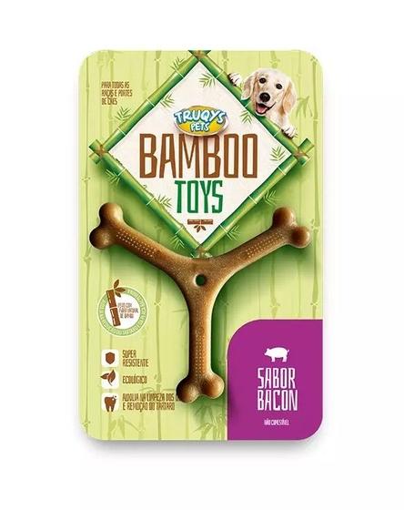 Imagem de Brinquedo Osso Bamboo Toys Y Pequeno Para Cães Sabor Bacon - Truqys Pets