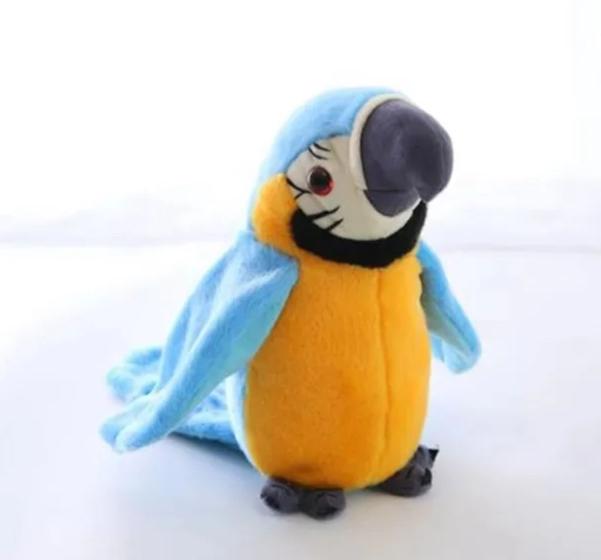 Imagem de Brinquedo Papagaio com Músicas, Fala Grava e Repete e Bate as Asas Cor azul