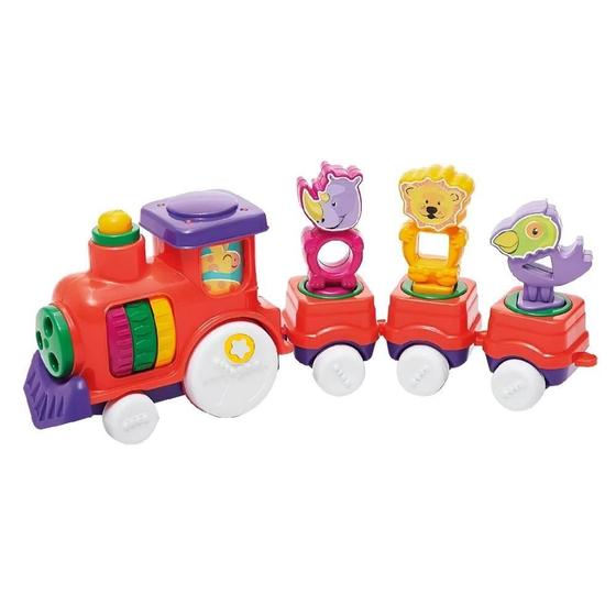 Imagem de Brinquedo Para Bebe Anima Trem Blocks Com Som - Tateti